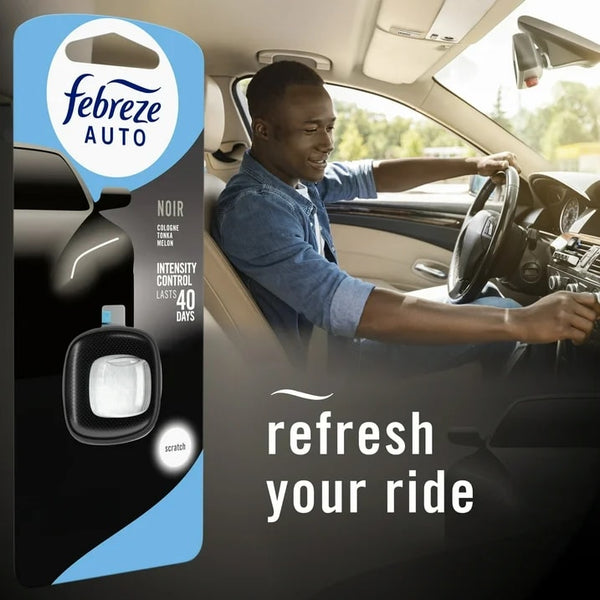 Auto Car Air Freshener, Odor-Fighting Car Vent Clip, Noir, 2 Count - 1 pack - plus 3 My Outlet Mall Resealable Storage Pouches