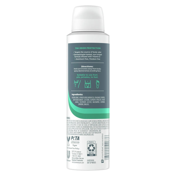 Men +Care Whole Body Deodorant Spray for Men Bamboo & Aloe - 1 pack - 4 oz per pack - plus 3 My Outlet Mall Resealable Storage Pouches