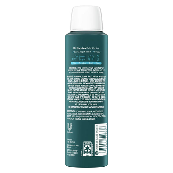 Men Whole Body Deodorant Spray for Men, Ocean Rush Scent, Aluminum Free - 2 packs - 4 oz per pack - plus 3 My Outlet Mall Resealable Storage Pouches