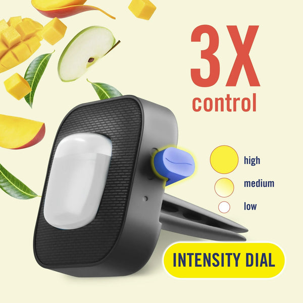 Car Air Freshener, Odor-Fighting Car Vent Clip, Apple Mango Sunshine, 2 Count - 1 pack - plus 3 My Outlet Mall Resealable Storage Pouches