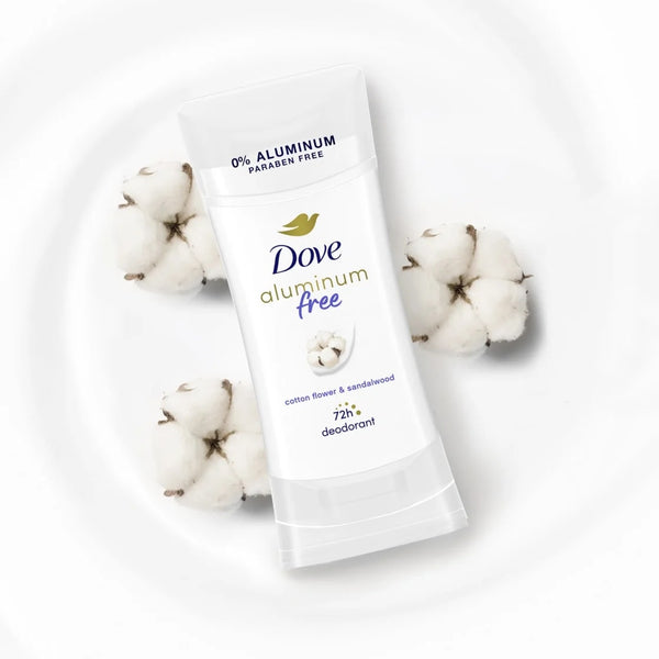 Aluminum Free Deodorant Stick Cotton Flower & Sandalwood - 1 pack - 2.6 oz per pack - plus 3 My Outlet Mall Resealable Storage Pouches