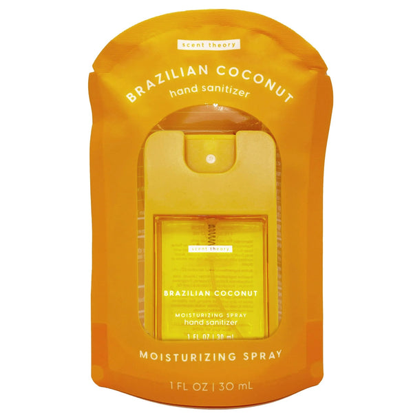 Hand Sanitizer Spray, Brazilian Coconut - 2 packs - 1fl oz per pack - plus 3 My Outlet Mall Resealable Storage Pouches
