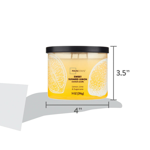 3-Wick Ombre Wrap Sweet Sugar Lemon Candle - 2 packs - 14 oz per pack - plus 3 My Outlet Mall Resealable Storage Pouches