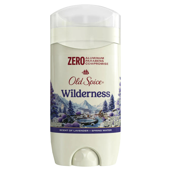 Aluminum Free Men's Deodorant, Invisible Solid Stick, Wilderness with Lavender - 2 packs- 3 oz per pack - plus 3 My Outlet Mall Resealable Storage Pouches