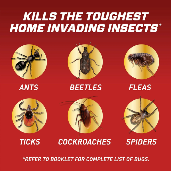 Home Defense Insect Killer for Indoor and Perimeter2 - 3 packs - 24 oz per pack plus 3 My Outlet Mall Resealable Storage Pouches