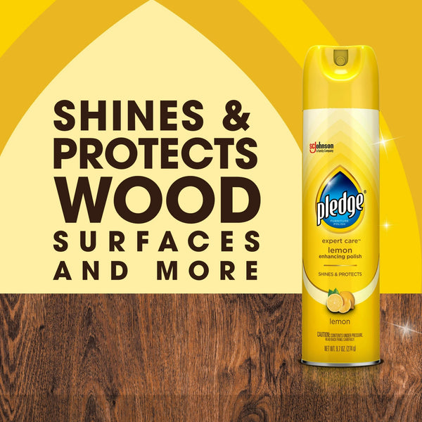 Expert Care, Wood Polish Shines and Protects, Lemon Enhancing, Aerosol - 1 pack - 9.7 oz per pack - plus 3 My Outlet Mall Resealable Storage Pouches