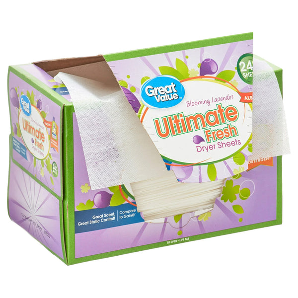 Ultimate Fresh Dryer Sheets, Blooming Lavender, Compare to Gain - 1 pack - 240 Count - plus 3 My Outlet Mall Resealable Storage Pouches