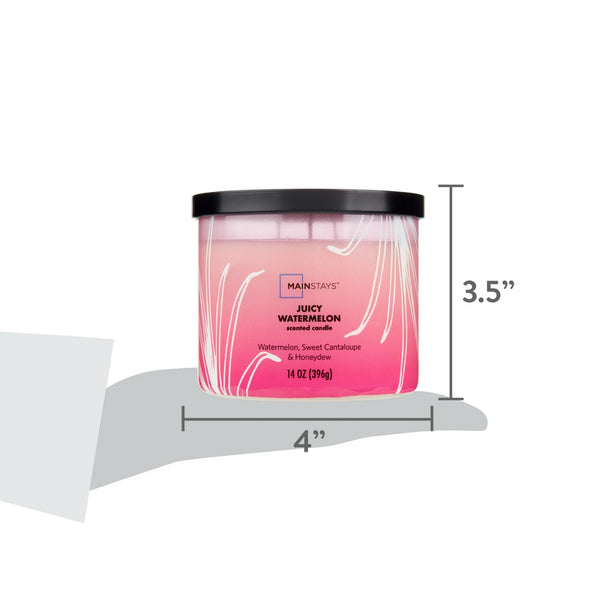3-Wick Ombre Wrap Juicy Watermelon Candle - 1 pack - 14 oz per pack - plus 3 My Outlet Mall Resealable Storage Pouches
