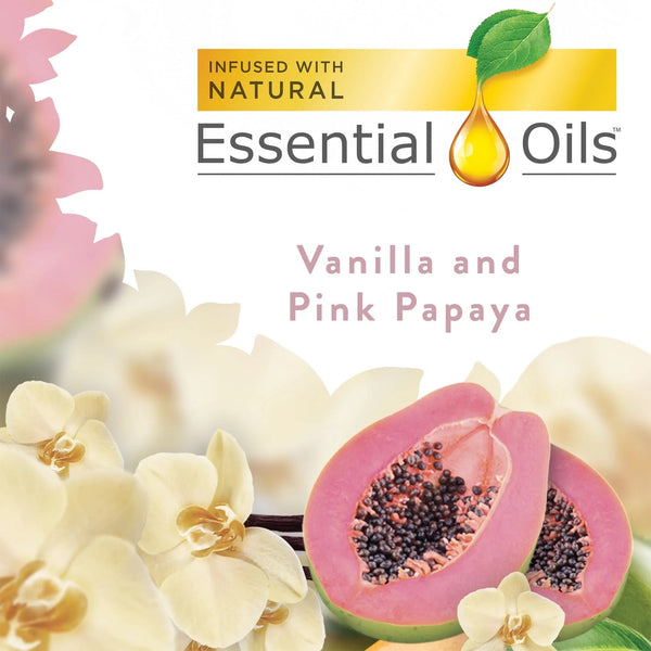 Plug in Scented Oil Refill, Vanilla and Pink Papaya, Air Freshener, Essential Oils - 1 pack - 2 Count per pack - plus 3 My Outlet Mall Resealable Storage Pouches