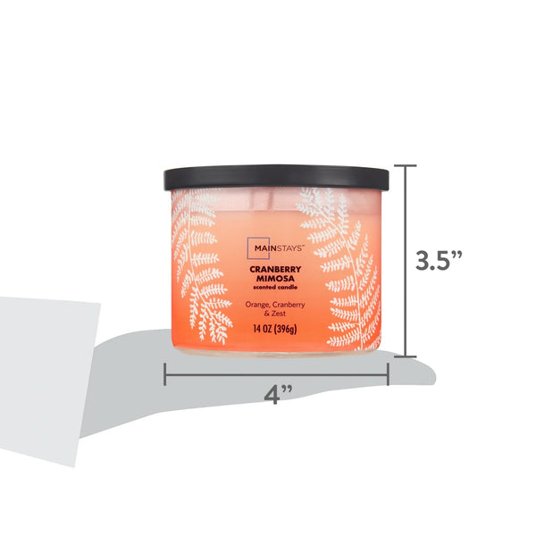 3-Wick Ombre Wrap Cranberry Mimosa Candle - 2 packs - 14 oz per pack - plus 3 My Outlet Mall Resealable Storage Pouches