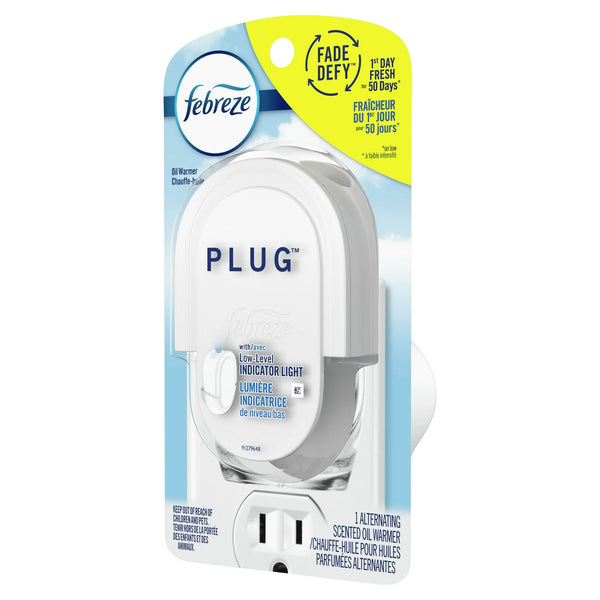 Odor-Fighting Fade Defy Plug Air Freshener Warmer Device, Fresh - 1 pack - 1 count per pack - plus 3 My Outlet Mall Resealable Storage Pouches