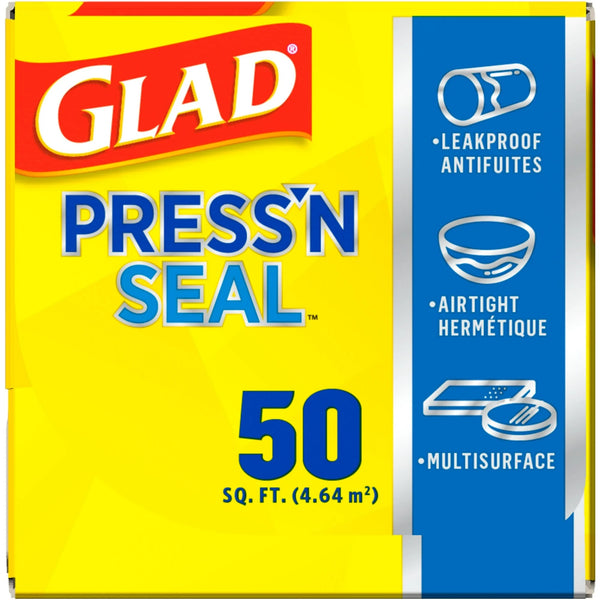 Press'n Seal Plastic Food Wrap, 50 sq ft Roll - 1 pack - plus 3 My Outlet Mall Resealable Storage Pouches
