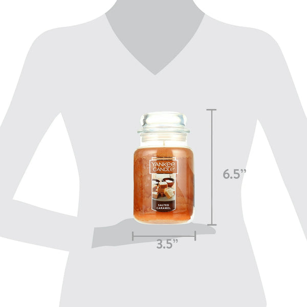 Candle Salted Caramel Original Large Scented Jar Candle - 3 packs - 22 oz per pack - plus 3 My Outlet Mall Resealable Storage Pouches