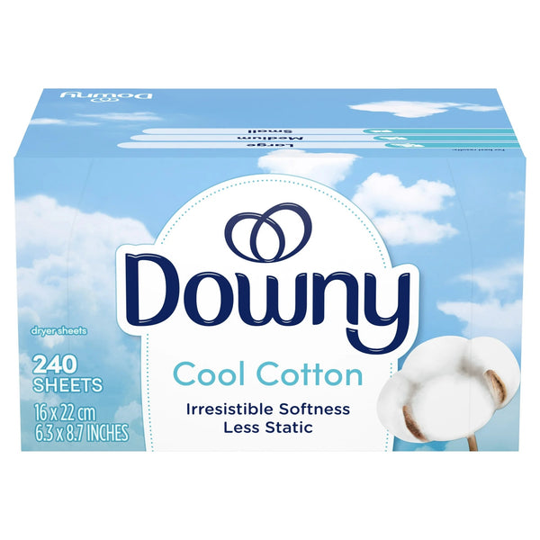 Fabric Softener Dryer Sheets, Cool Cotton Scent - 2 packs - 240 Count - plus 3 My Outlet Mall Resealable Storage Pouches