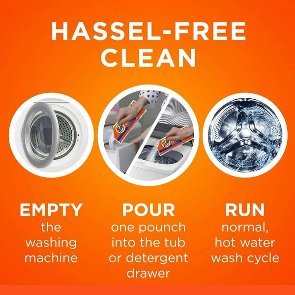 Washing Machine Cleaner with Oxi Powder, Odor Eliminator and Washer Residue Remover- 2 packs - 4 count per pack - plus 3 My Outlet Mall Resealable Storage Pouches