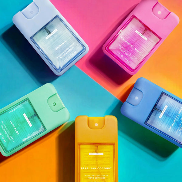 Hand Sanitizer Spray, Raspberry Mango - 2 packs - 1fl oz per pack - plus 3 My Outlet Mall Resealable Storage Pouches