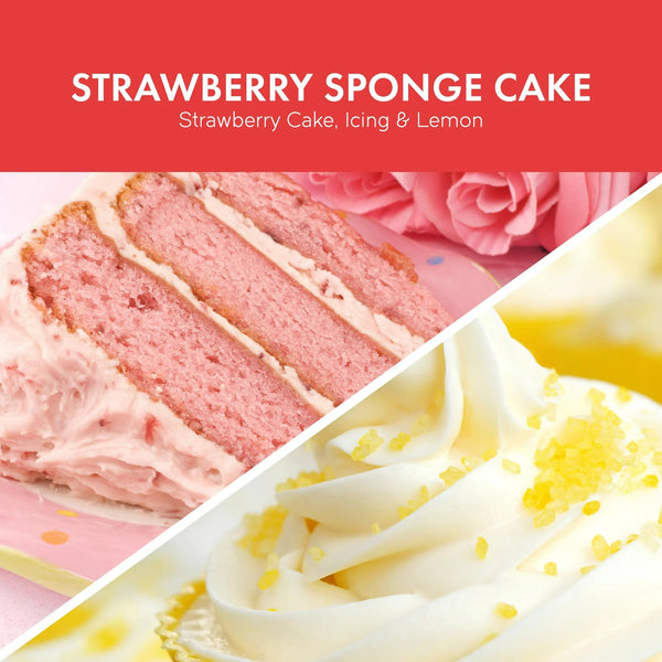 Strawberry Sponge Cake Scented 3-Wick Jar Candle - 1 pack - 14.5 oz per pack - plus 3 My Outlet Mall Resealable Storage Pouches
