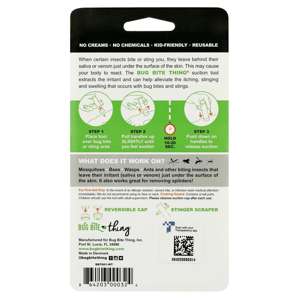 Natural Bug Bite Relief and Removal Tool - 2 packs - plus 3 My Outlet Mall Resealable Storage Pouches