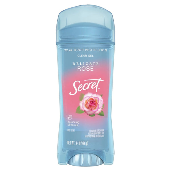 Clear Gel Antiperspirant and Deodorant for Women, Rose Scent - 2 packs - 3.4 oz per pack - plus 3 My Outlet Mall Resealable Storage Pouches