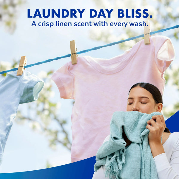 Laundry Sanitizer Additive, 0% Bleach, Crisp Linen - 1 pack - 41 oz per pack - plus 3 My Outlet Mall Resealable Storage Pouches