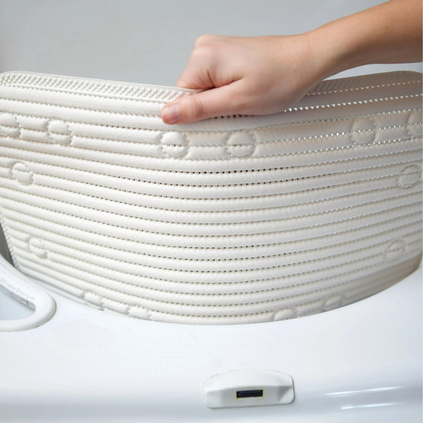 Foam Cushioned Shower Mat with Suction Cups, White 21" x 21" - 1 pack - plus 3 My Outlet Mall Resealable Storage Pouches