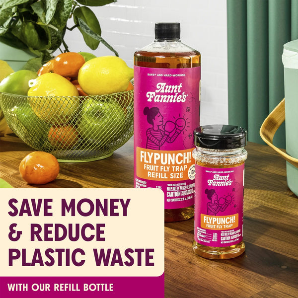 FlyPunch Fruit Fly Trap - 1 pack - 6fl oz per pack - plus 3 My Outlet Mall Resealable Storage Pouches