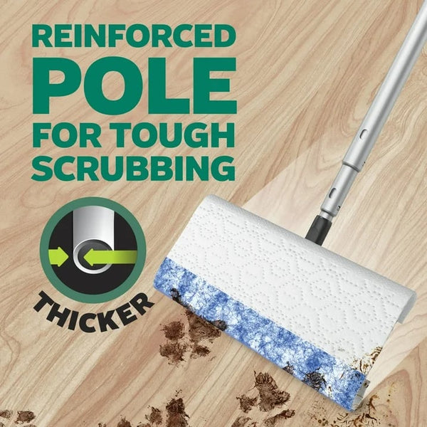 Sweep and Mop Deluxe, 2-in-1 Mopping and Sweeping Kit, Multi-Surface Floor Cleaning, Kit Includes 1 Sweeper Device, 5 Heavy Duty Dry Sweeping Cloths, 3 Heavy Duty Wet Mopping Cloths - 2 packs - plus 3 My Outlet Mall Resealable Storage Pouches