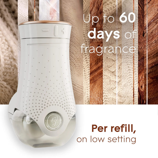 Plug-ins Scented Oil, Cashmere Woods, Fragrance Infused with Essential Oils, 5 Refills - 1 pack - plus 3 My Outlet Mall Resealable Storage Pouches