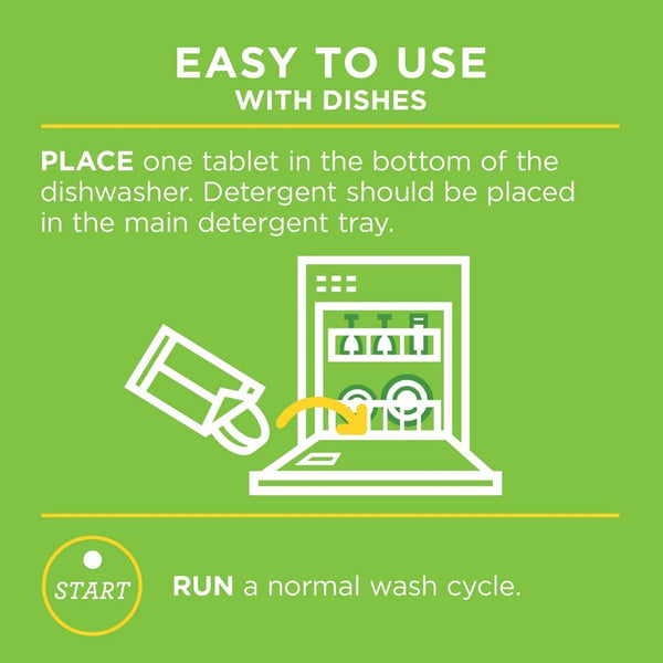 Dishwasher Cleaner with 6 Tablets in Carton - 1 pack - plus 3 My Outlet Mall Resealable Storage Pouches