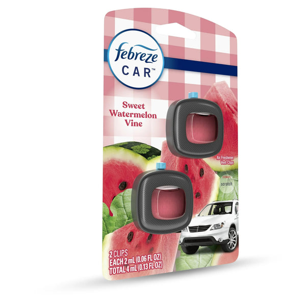 Car Air Freshener, Odor-Fighting Car Vent Clip, Watermelon - 2 pack - 2 count per pack plus 3 My Outlet Mall Resealable Storage Pouches