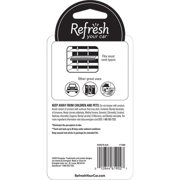Contour Vent Stick Car Air Freshener Crisp Laundry Scent, 4 Count - 1 pack - plus 3 My Outlet Mall Resealable Storage Pouches