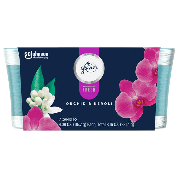Orchid & Neroli, Fresh Collection, 2 Candles - 1 pack - plus 3 My Outlet Mall Resealable Storage Pouches