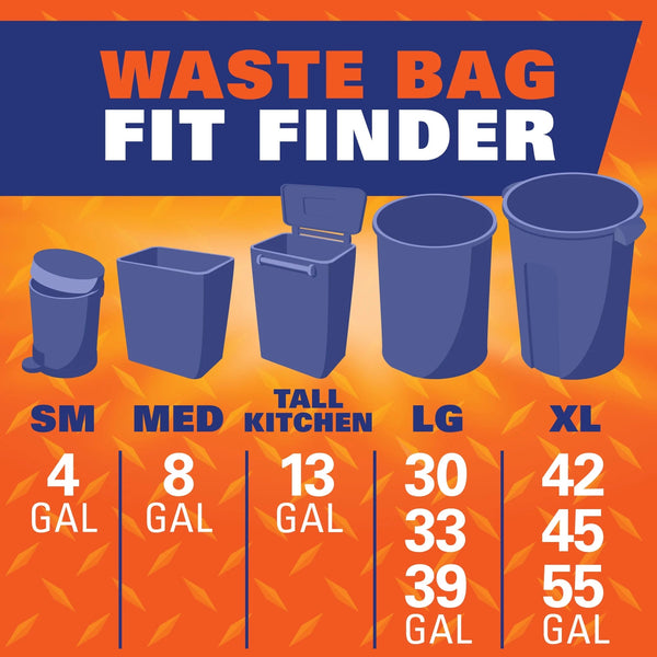 Heavy Duty Contractor Extra Large Trash Bags, 55 gallon - 1 pack - 16 count per pack - plus 3 My Outlet Mall Resealable Storage Pouches