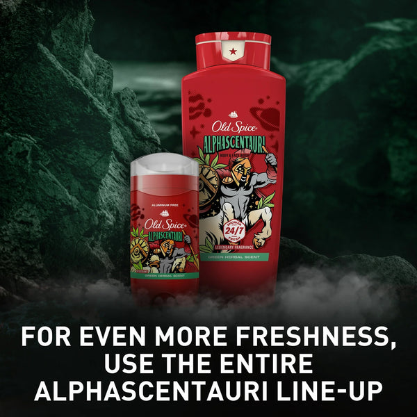 Aluminum Free Deodorant for Men, Alphascentauri, Green Herbal Scent - 1 pack - 3 oz per pack - plus 3 My Outlet Mall Resealable Storage Pouches