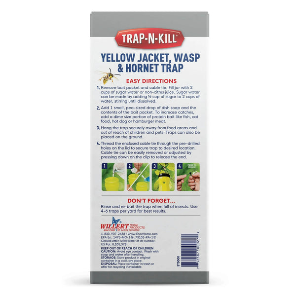 Trap N Kill Yellow Jacket Hornet and Wasp Trap with Bait - 1 pack - plus 3 My Outlet Mall Resealable Storage Pouches