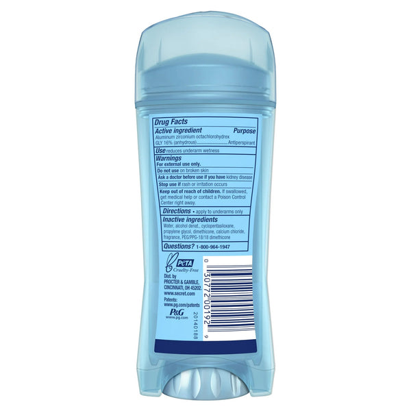 Flawless Clear Gel Antiperspirant and Deodorant for Women, Clean Powder - 2 packs - 3.4 oz per pack - plus 3 My Outlet Mall Resealable Storage Pouches