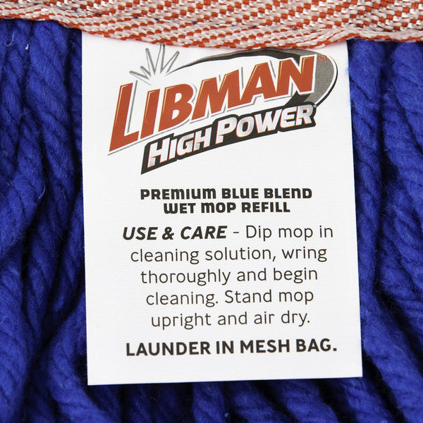 Heavy Duty Premium Blue Blend Wet Mop Refill Clip-on Attachment - 3 packs - plus 3 My Outlet Mall Resealable Storage Pouches