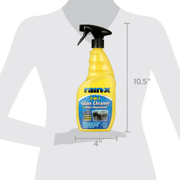 Glass Cleaner + Rain Repellent - 2 packs - 23 oz per pack - plus 3 My Outlet Mall Resealable Storage Pouches