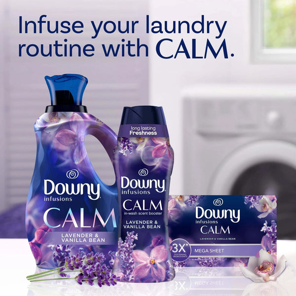 Infusions Calm In-Wash Laundry Scent Booster Beads, Lavender and Vanilla Bean - 2 packs - 12.2 oz per pack plus 3 My Outlet Mall Resealable Storage Pouches