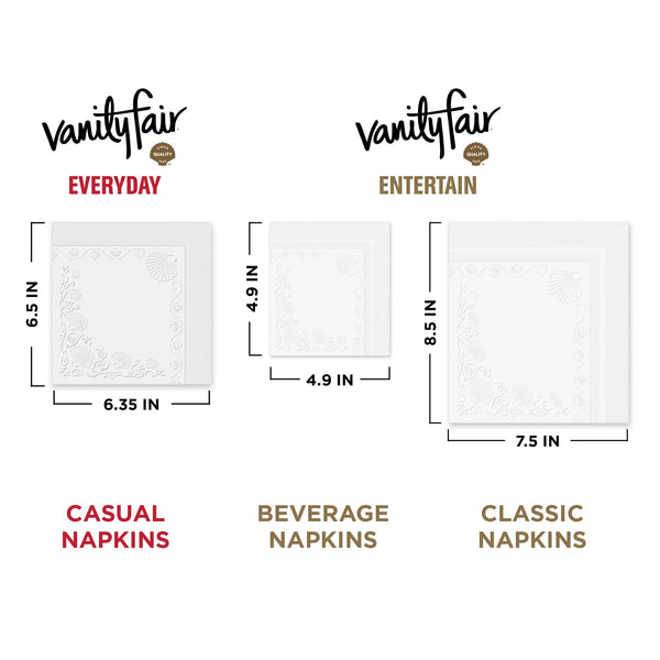 Everyday Paper Napkins, White, Soft and Smooth Disposable Napkins - 2 packs - 100 Count per pack - plus 3 My Outlet Mall Resealable Storage Pouches