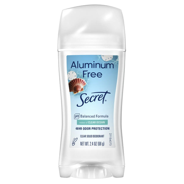 Aluminum Free Clear Solid, Clear Ocean Scent - 2 packs - 2.4 oz per pack - plus 3 My Outlet Mall Resealable Storage Pouches
