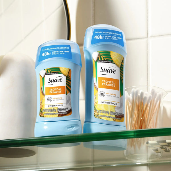 Antiperspirant Deodorant For Women, 48hr Protection, Tropical Paradise - 1 pack - 1.2 oz per pack - plus 3 My Outlet Mall Resealable Storage Pouches