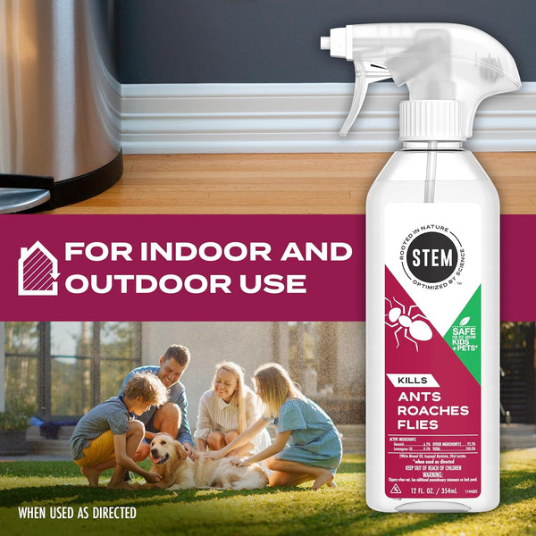 Kills Indoor and Outdoor Ants Roaches and Flies Killer Bug Spray - 1 pack - 12 oz per pack - plus 3 My Outlet Mall Resealable Storage Pouches