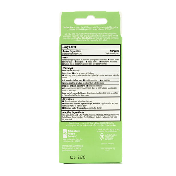 Outdoor Formula Pain Relieving Gel, Portable Instant Relief, Insect Bite Treatment - 1 pack - 7 oz per pack - plus 3 My Outlet Mall Resealable Storage Pouches