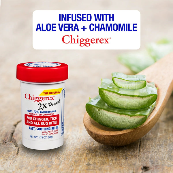 2x Medicated Ointment: Chiggers, Mosquito, Bug Bites - 1 pack - 1.75 oz per pack - plus 3 My Outlet Mall Resealable Storage Pouches