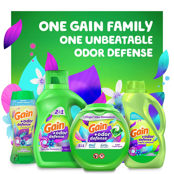 Odor Defense In-Wash Scent Booster, Super Fresh Blast Scent- 1 pack - 5.7 oz per pack - plus 3 My Outlet Mall Resealable Storage Pouches