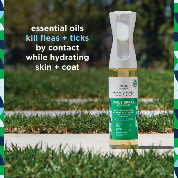 Unlimited Spray Flea & Tick Daily Treatment for Dogs - 2 packs - 10 oz per pack - plus 3 My Outlet Mall Resealable Storage Pouches