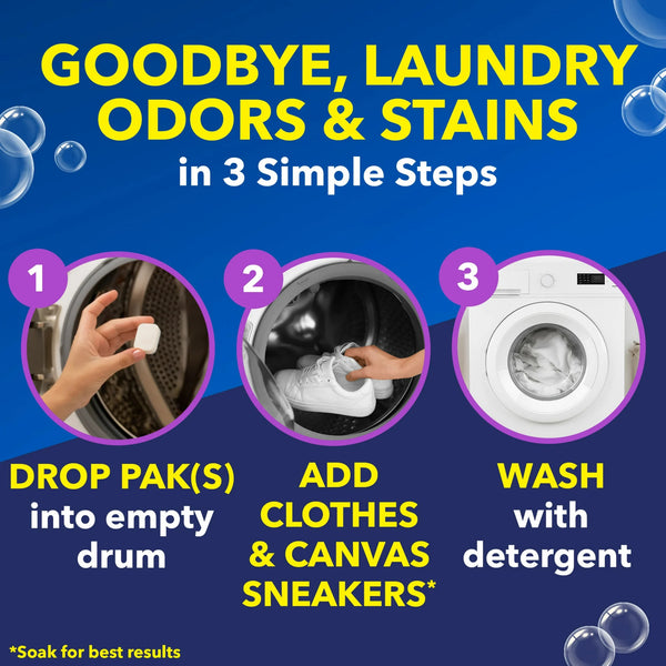 Odor Blasters Odor and Laundry Stain Remover Power Paks- 2 packs - 24 ct per pack - plus 3 My Outlet Mall Resealable Storage Pouches