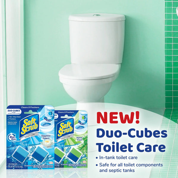 In-Tank Toilet Cleaner Duo-Cubes, Alpine Fresh - 1 pack -  4 count per pack - plus 3 My Outlet Mall Resealable Storage Pouches