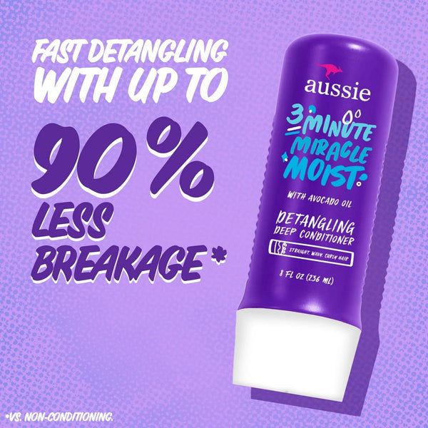 3 Minute Miracle Moist Detangling Deep Conditioner, Paraben Free - 1 pack - 8Fl oz per pack - plus 3 My Outlet Mall Resealable Storage Pouches